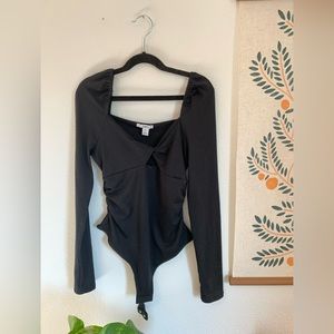 NWOT Bar III Black long-sleeve body suit